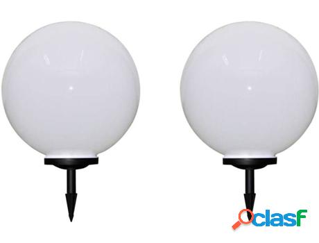 Set 2 Lámparas de Exterior VIDAXL Blanco (1W - Plástico -