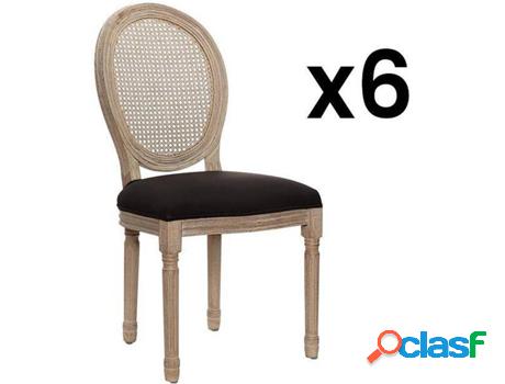 Silla VENTA-UNICA Marie (Negro - Tejido, Madera, Fibra