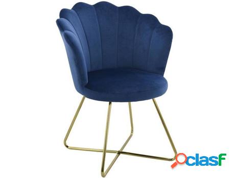 Silla VENTE UNIQUE Fiori (Azul - Tejido - 86x69x65 cm)
