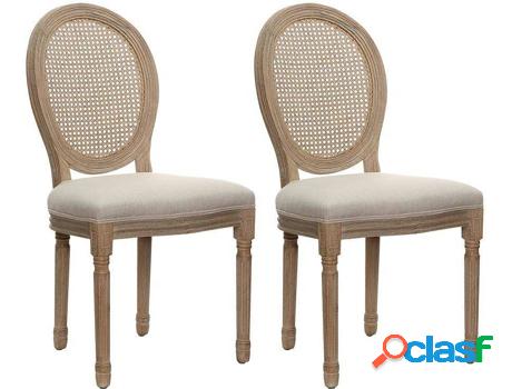 Silla VENTE UNIQUE Marie (Beis - Tejido - Madera - Fibra