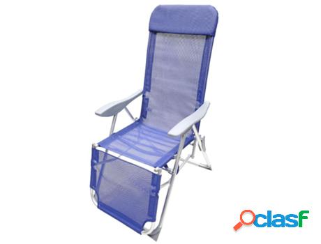 Silla playa estructura aluminio, reclinable 5 posiciones con