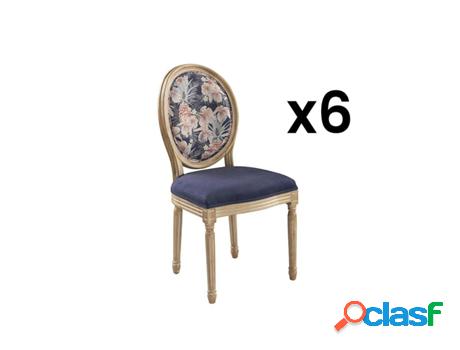 Sillas VENTE UNIQUE Luís Xv Louis Xvi (6 Unidades - Azul)