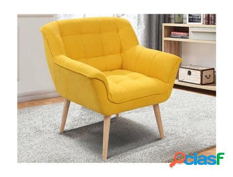 Sillón VENTE-UNIQUE Vardo (Amarillo - Tela y Terciopelo)