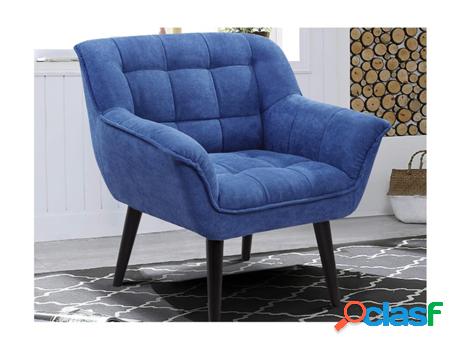 Sillón VENTE-UNIQUE Vardo (Azul - Tela y Terciopelo)