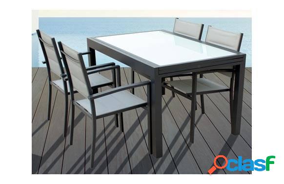 Sillon Aluminio Textilene Acolchado Gris Practic