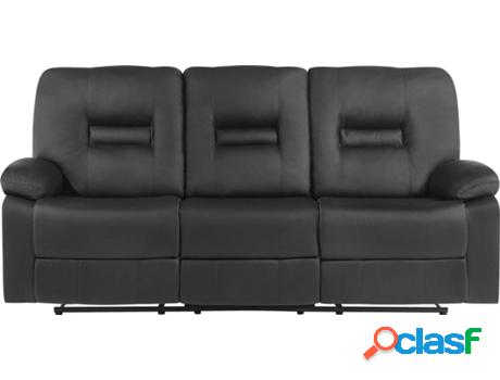 Sofá Bergen (Negro - Piel Sintética -73x204x101 cm)