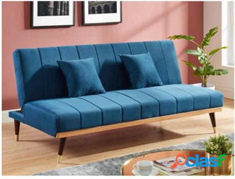 Sofá Cama VENTE UNIQUE Kerbi (Azul - Tejido - 81x180x90 cm)