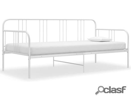 Sofá Cama VIDAXL (Blanco - Metal - Compatible con Colchón: