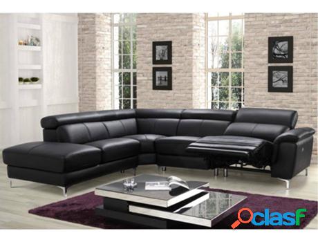 Sofá LINEA SOFA Sitia (Piel - Negro - 100x293x250 cm)
