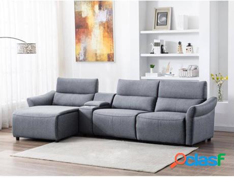 Sofá VENTE UNIQUE Eivor (Tejido - Gris - 96x337x160 cm)