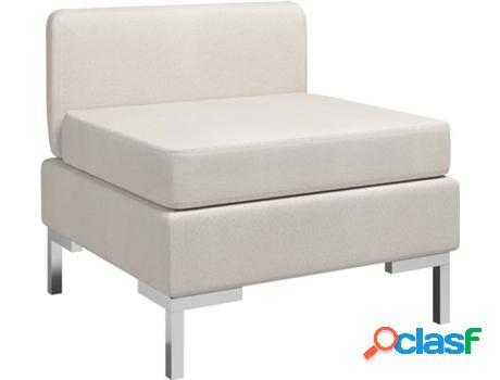 Sofá de Centro VIDAXL Cojín 287002 Tela Beis
