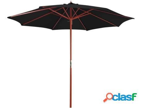 Sombrilla VIDAXL (Negro - Tela - 300x258 cm)