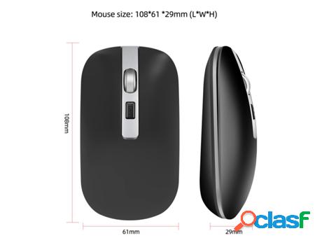 The New Silent 2.4G Inalámbrico Mouse, Rechargeable Metal