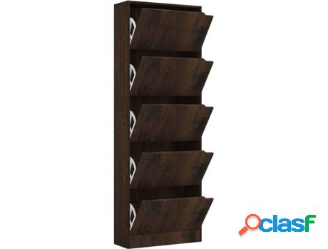 Zapatero VIDAXL con 5 Puertas (Marrón - Madera Aglomerada -