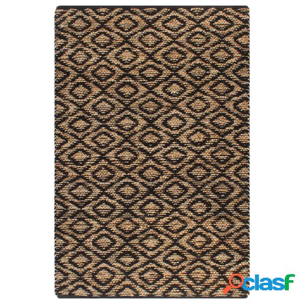 vidaXL Alfombra tejida a mano yute y tela 120x180 cm natural