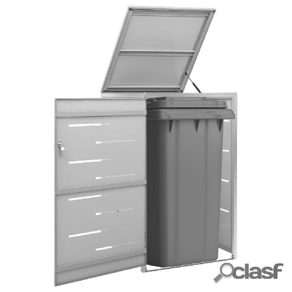 vidaXL Cobertizo contenedor basura individual acero inox