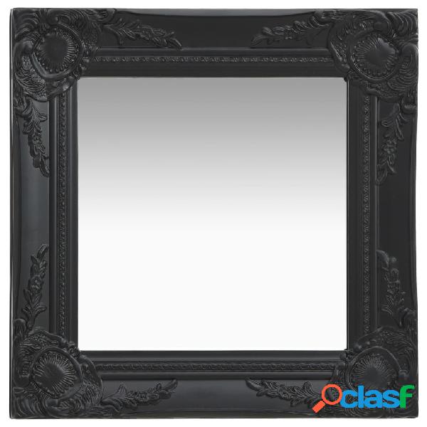 vidaXL Espejo de pared estilo barroco negro 40x40 cm