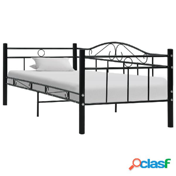 vidaXL Estructura de cama de metal negro 90x200 cm