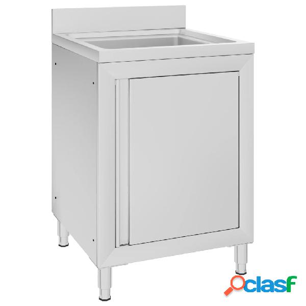 vidaXL Fregadero de cocina profesional acero inoxidable