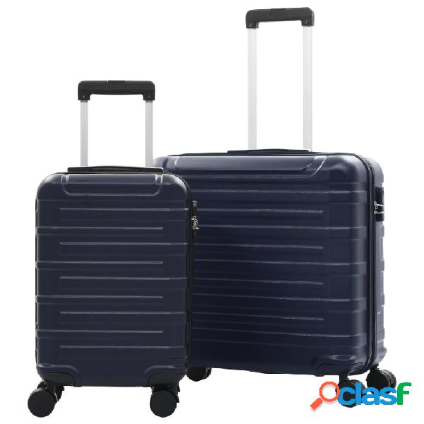 vidaXL Juego de maletas trolley rígidas 2 piezas azul