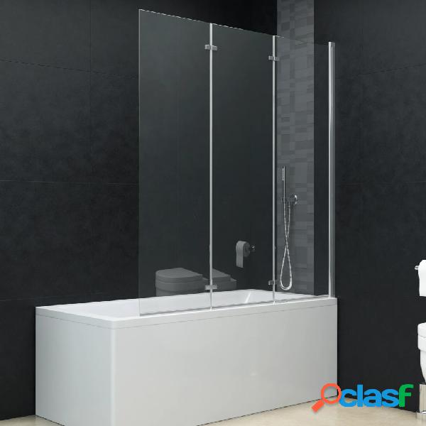 vidaXL Mampara de ducha plegable 3 paneles ESG 130x138 cm
