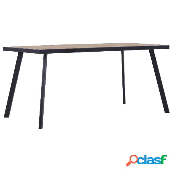 vidaXL Mesa de comedor de MDF color madera claro y negro