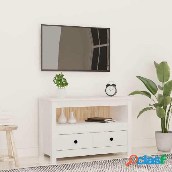 vidaXL Mueble para TV de madera maciza de pino blanco