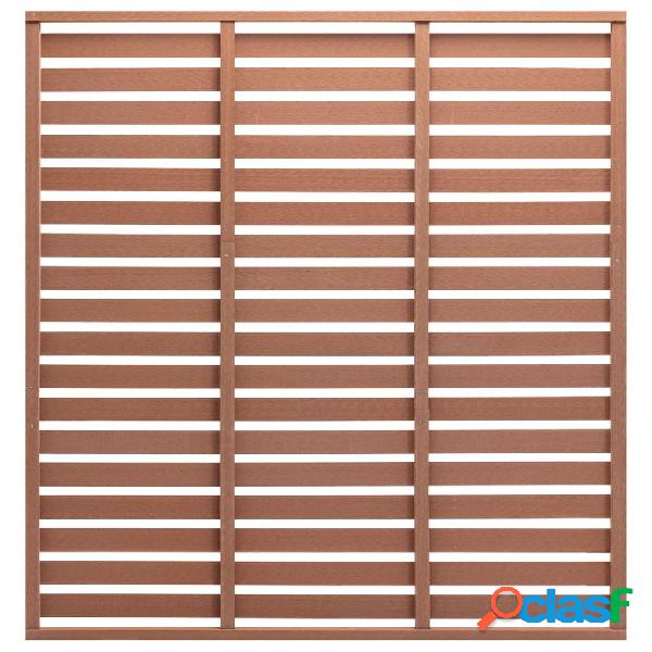 vidaXL Panel de valla con 1 poste WPC marrón 180x180 cm