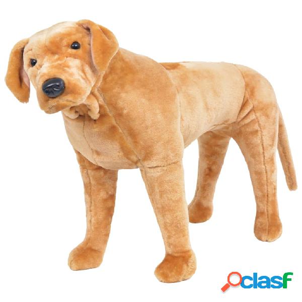 vidaXL Perro labrador de peluche de pie marrón claro XXL