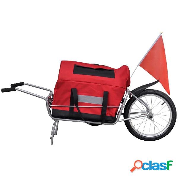 vidaXL Remolque para bicicletas una rueda con bolso de