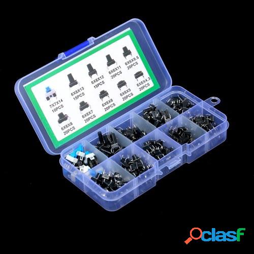 180PCS Interruptor de botón táctil Kit de surtido de