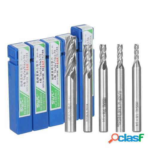 5PCS 4-Flate End Mill Bits Carburo Tungsteno Fresa de acero