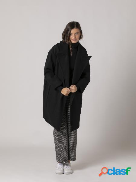 Abrigo de paño oversize Negro