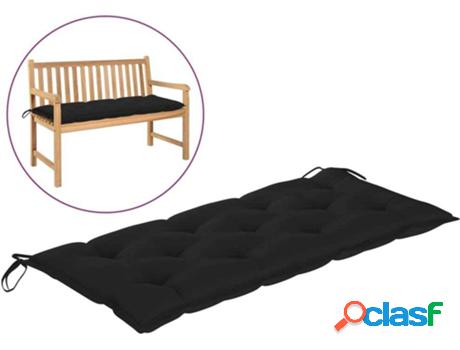 Almohada para Banco de Jardín VIDAXL (Negro - Tela - 120 x