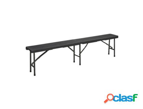 Banco plegable gris antacita 180x28x43cm.