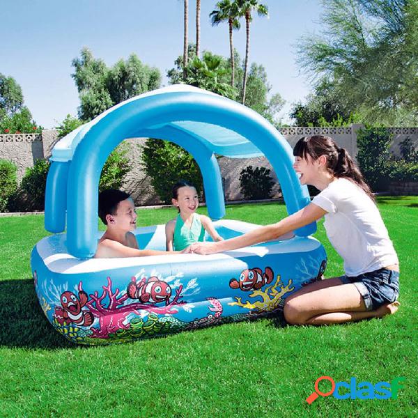 Bestway Piscina de juegos con toldo azul 140x140x114 cm