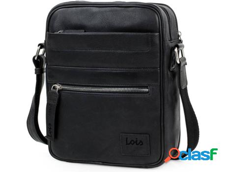 Bolsa de Hombro LOIS Negro (Piel Genuina - 27x21x8 cm)