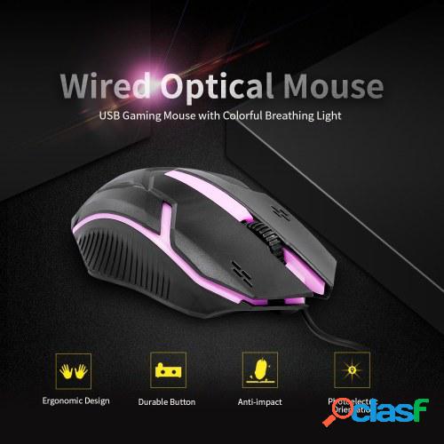 CM-818 Ratón óptico con cable Ratón para juegos 1200DPI