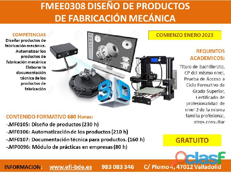 CURSO DISEÑO DE PRODUCTOS DE FABRICACION CON 3D