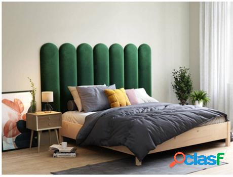 Cabecero de Cama de Cama VENTE UNIQUE Japi (Verde - Tejido -