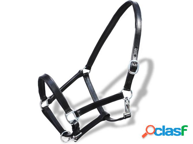 Cabresto Ajustable VIDAXL Cuero Negro para Caballo