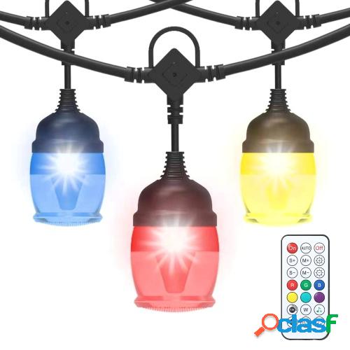 Cadena de luz RGB de 12 colores con control remoto LED