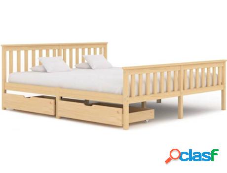 Cama VIDAXL 3060341 (Marrón - Madera - Compatible con
