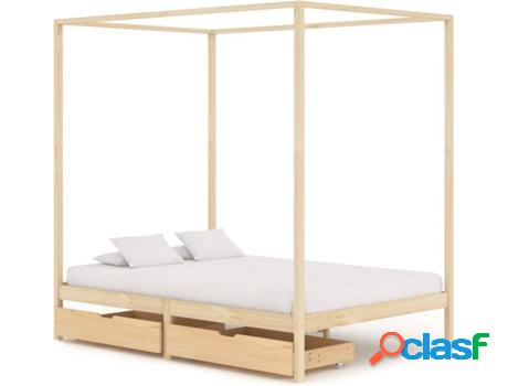 Cama VIDAXL 3060348 (Marrón - Madera - Compatible con