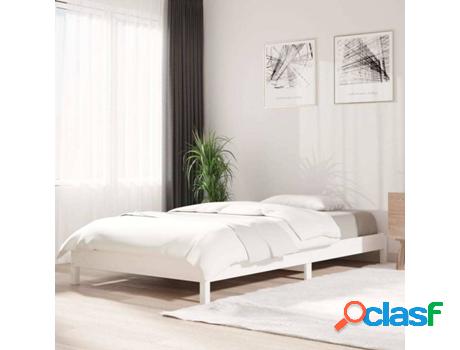 Cama VIDAXL (Madera - Blanco - 206.5 x 106.5 x 22 cm)