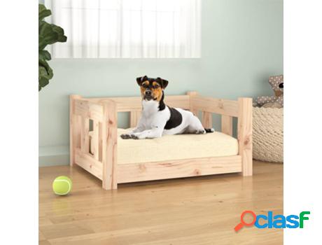 Cama VIDAXL para Perros (Madera - Marrn - 55.5 x 45.5 x 28
