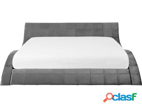 Cama Vichy (Gris - Terciopelo -255x213x70 cm)
