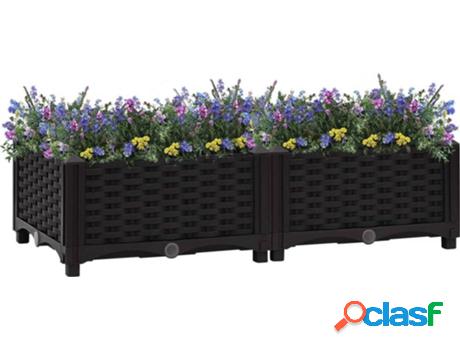 Cantero de Flores VIDAXL Alto de Polipropileno (Negro - 80 x