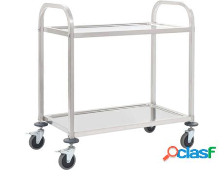 Carrito de Cocina VIDAXL 2 Niveles (Metal - 96.5x55x90 cm)