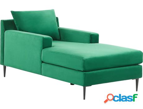 Chaiselongue BELIANI Gueret (Verde - Terciopelo - 165x88x73